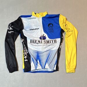 VOmax Long Sleeve Half Zip Mock Neck Cycling Jersey Colorblock Blue/Yellow S